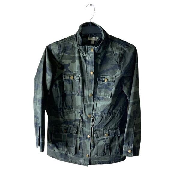 41 Hawthorn Camo Jacket Women Size Medium Zip Snap Long Sleeve Drawstring Waist - Picture 1 of 9